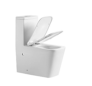 Унитаз моноблок Grossman Classic GR-4486SQ белый, безободковый, с крышкой микролифт, слив торнадо купить в интернет-магазине Sanbest