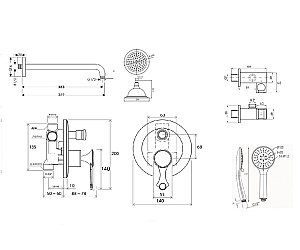 Душевая система Bronze de Luxe Yasmina NT800/B02-2 хром купить в интернет-магазине сантехники Sanbest