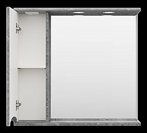 Зеркало со шкафом Misty Атлантик 80 П-Атл-4080-050 серый камень в ванную от интернет-магазине сантехники Sanbest