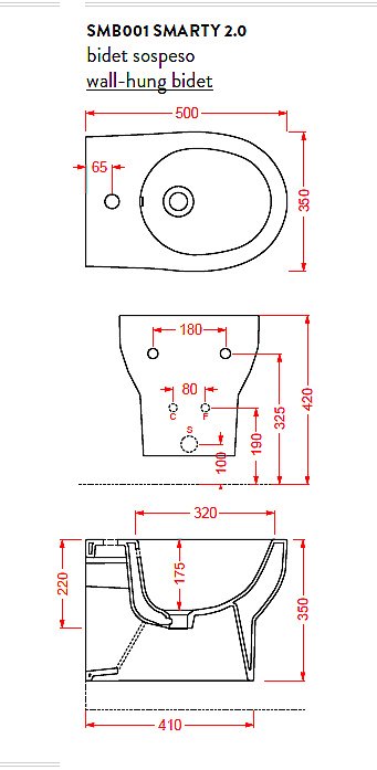 Биде подвесное ARTCERAM Smarty купить в интернет-магазине Sanbest
