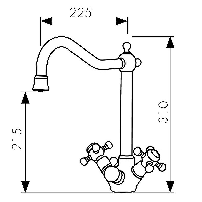 Смеситель для кухни Kaiser Carlson Style 44333 купить в интернет-магазине сантехники Sanbest