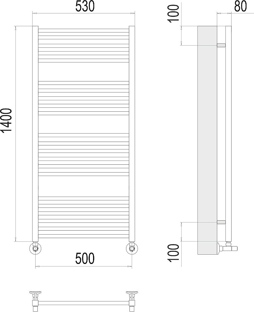 Полотенцесушитель водяной Terminus Сицилия П22 500х1400 купить в интернет-магазине сантехники Sanbest