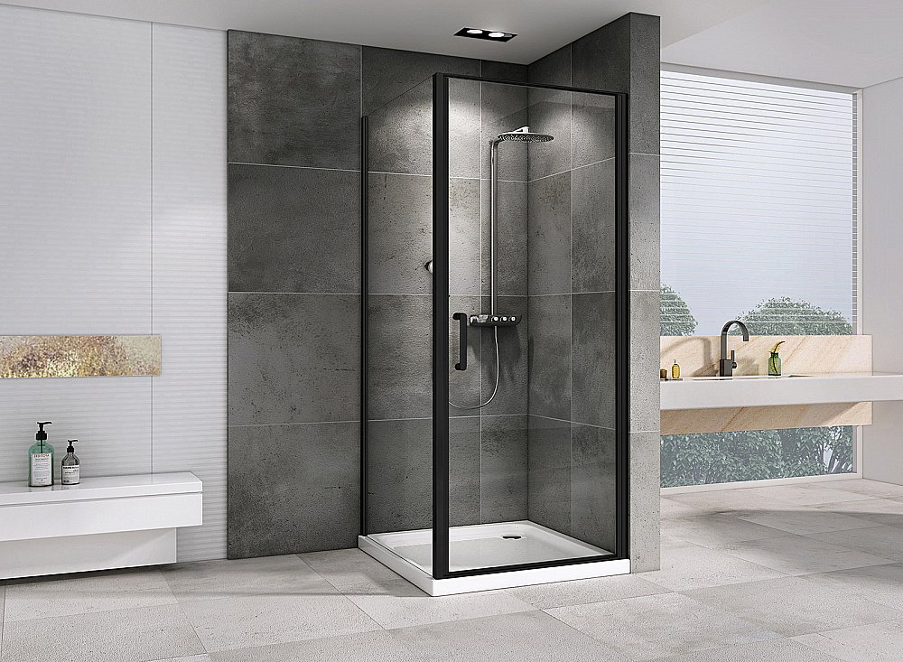 Душевой уголок ABBER Sonnenstrand AG04090B-S75B 90x75 стекло прозрачное/профиль черный купить в интернет-магазине Sanbest