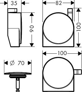 Внешняя часть излива на ванну Hansgrohe Exafill S  58117000 купить в интернет-магазине сантехники Sanbest