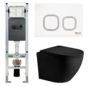 Унитаз с инсталляцией WeltWasser AMBERG 350 ST + MERZBACH 043 MT-BL + AMBERG RD-WT купить в интернет-магазине Sanbest