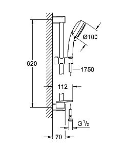 Душевой гарнитур Grohe Tempesta Cosmopolitan 100 27928002 хром купить в интернет-магазине сантехники Sanbest