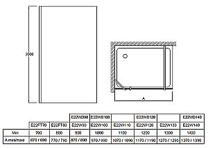 Душевое ограждение Jacob Delafon CONTRA 120 E22W120-GA стекло прозрачное/профиль хром купить в интернет-магазине Sanbest