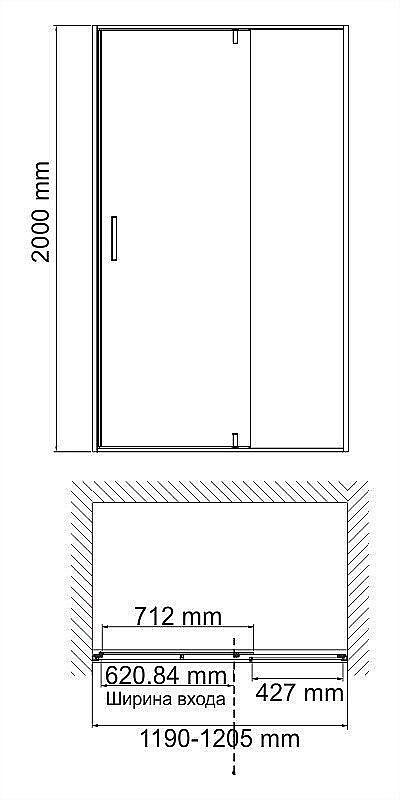 Душевая дверь WasserKRAFT Neime 19P 120 купить в интернет-магазине Sanbest