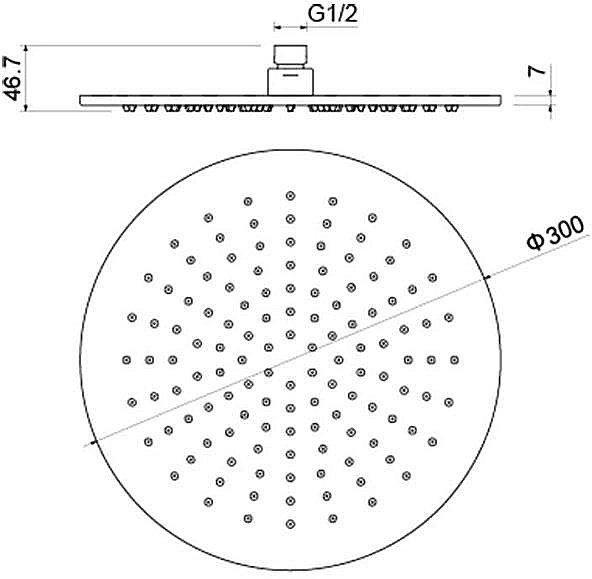 Верхний душ Aquatek AQ2079CR хром купить в интернет-магазине сантехники Sanbest