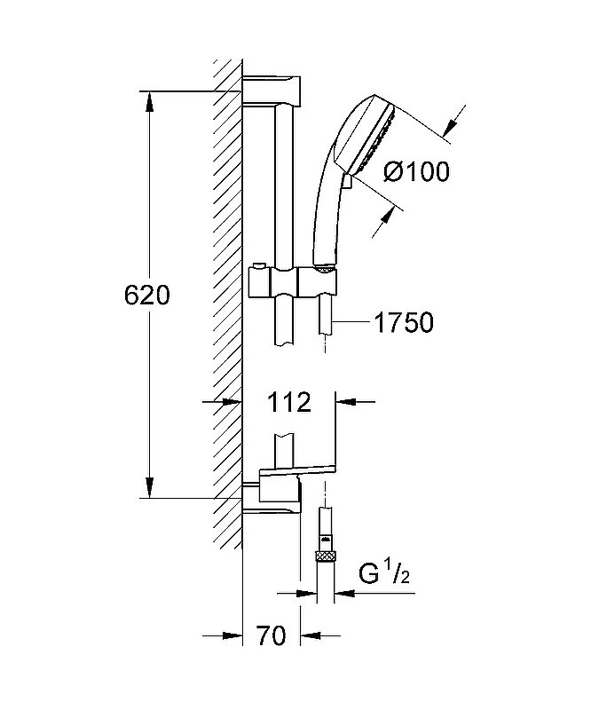 Душевой гарнитур Grohe Tempesta Cosmopolitan 100 27928002 хром купить в интернет-магазине сантехники Sanbest