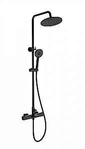 Душевая система с термостатом WONZON & WOGHAND Plate WW-C3017-A-MB черный матовый купить в интернет-магазине сантехники Sanbest