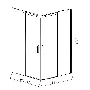 Душевой уголок Vincea Dice VSS-4D100CLB 100х100 стекло прозрачное/профиль черный купить в интернет-магазине Sanbest