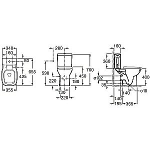 Унитаз напольный Roca Debba 34299700Y с бачком купить в интернет-магазине Sanbest