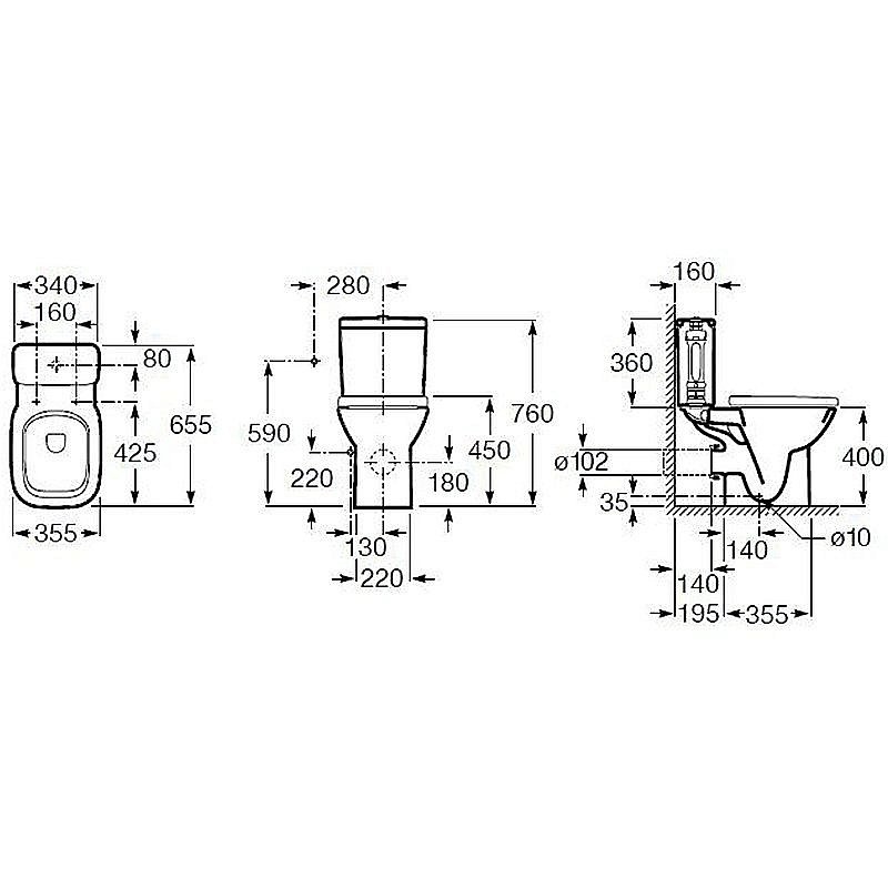 Унитаз напольный Roca Debba 34299700Y с бачком купить в интернет-магазине Sanbest