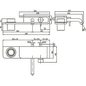 Смеситель для раковины PAINI Pad PDCR208B0 хром купить в интернет-магазине сантехники Sanbest