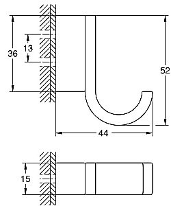 Крючок для халата GROHE Selection 41216KF0 фантомный чёрный купить в интернет-магазине сантехники Sanbest