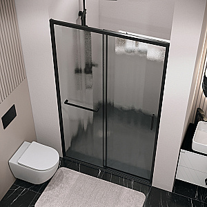 Душевая дверь Grossman Style 130 100.K33.05.130.21.02 стекло шиншилла/профиль черный матовый купить в интернет-магазине Sanbest