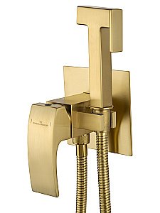 Смеситель с гигиеническим душем встраиваемый WONZON & WOGHAND FIT, Брашированное золото (WW-88829009-BG) купить в интернет-магазине сантехники Sanbest