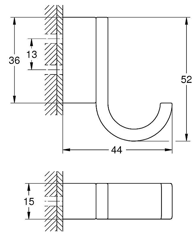 Крючок для халата GROHE Selection 41216KF0 фантомный чёрный купить в интернет-магазине сантехники Sanbest