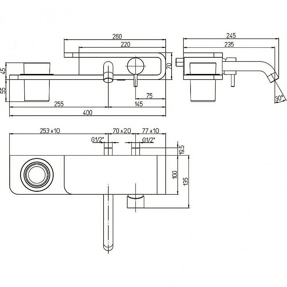 Смеситель для раковины PAINI Pad PDCR208B0 хром купить в интернет-магазине сантехники Sanbest