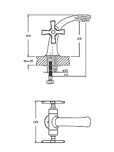 Смеситель для раковины Orange Kristi M33-021cr хром купить в интернет-магазине сантехники Sanbest