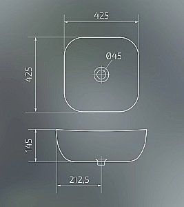 Раковина накладная Gid Geometrico 42,5 D1301 51180 белая купить в интернет-магазине Sanbest