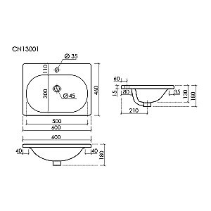 Тумба с раковиной Sancos CODE CD60GP/CN13001 60 серая платина для ванной в интернет-магазине Sanbest