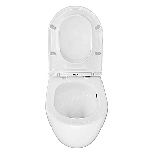 Унитаз приставной Azario Grado AZ-2141D-UQ1 белый, безободковый, с крышкой микролифт, слив торнадо купить в интернет-магазине Sanbest