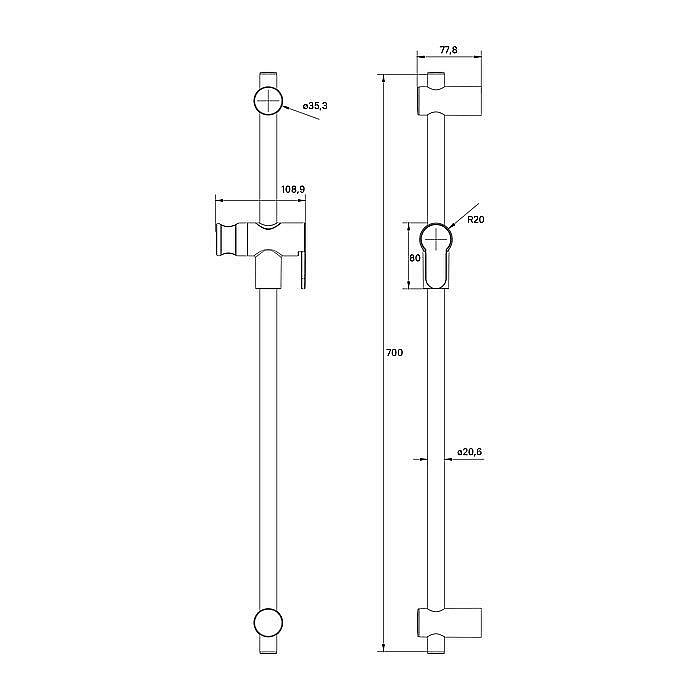 Душевая штанга Iddis Ray RAY70C0i17 купить в интернет-магазине сантехники Sanbest