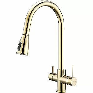 Смеситель для кухни Paulmark Lange La214212-LG светлое золото купить в интернет-магазине сантехники Sanbest