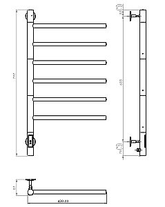 Полотенцесушитель электрический Vincea VTD-1S2CE 43x80 купить в интернет-магазине сантехники Sanbest