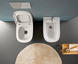 Унитаз подвесной GLOBO Stockholm LAS04.BI безободковый купить в интернет-магазине Sanbest