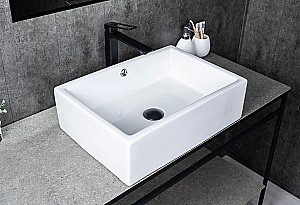 Раковина накладная Gid Geometrico 51 N9129 51125 белая купить в интернет-магазине Sanbest