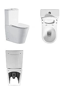 Унитаз напольный CeruttiSpa Piera Tornado 10560 белый, безободковый, с крышкой микролифт, слив-торнадо купить в интернет-магазине Sanbest