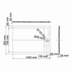 Душевой поддон WasserKRAFT Wiese 84T36 140х90 купить в интернет-магазине Sanbest