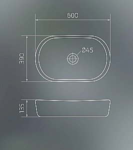 Раковина накладная Gid Creativo 60 Bm777 53357 черная матовая купить в интернет-магазине Sanbest