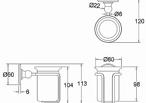 Стакан Burlington A2 GOL золото купить в интернет-магазине сантехники Sanbest
