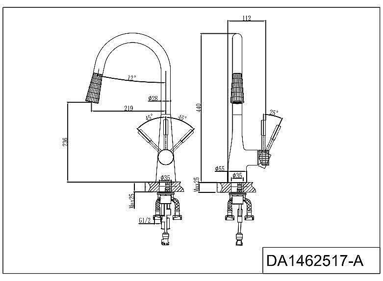 Смеситель для кухни D&K Rhein.Schiller DA1462517A купить в интернет-магазине сантехники Sanbest