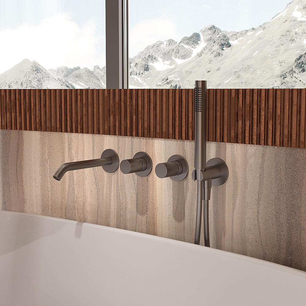 Смеситель для ванны Vincea Aura VBTW-6AU1GM вороненая сталь купить в интернет-магазине сантехники Sanbest