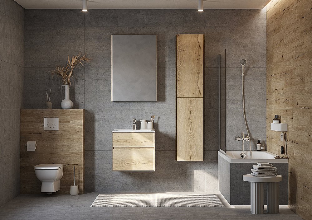 Тумба с раковиной Акватон Либерти 60 дуб эльвезия для ванной в интернет-магазине Sanbest