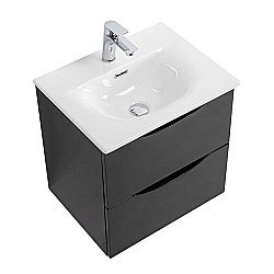 Тумба с раковиной BelBagno MARINO-CER-MINI-500-2C-SO-NL-P Nero Lucido для ванной в интернет-магазине Sanbest