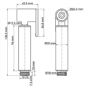 Гигиенический душ WasserKRAFT SET2877 белый матовый купить в интернет-магазине сантехники Sanbest