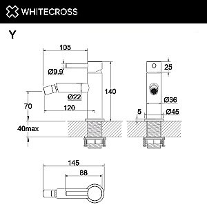 Смеситель для биде WhiteCross Y Y1220GL золото купить в интернет-магазине сантехники Sanbest