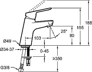 Смеситель для раковины Jacob Delafon LUCIEN E20849-CP купить в интернет-магазине сантехники Sanbest