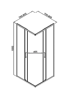 Душевой уголок Good Door LITE 80х80 CR-80-C-BG стекло прозрачное/профиль брашированное золото купить в интернет-магазине Sanbest