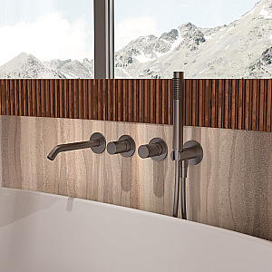 Смеситель для ванны Vincea Aura VBTW-6AU1GM вороненая сталь купить в интернет-магазине сантехники Sanbest