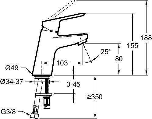 Смеситель для раковины Jacob Delafon LUCIEN E20849-CP купить в интернет-магазине сантехники Sanbest