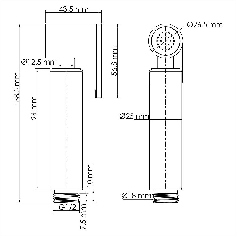 Гигиенический душ WasserKRAFT SET2877 белый матовый купить в интернет-магазине сантехники Sanbest