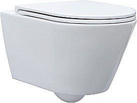 Унитаз подвесной Aquanet Lake белый с крышкой микролифт, безободковый купить в интернет-магазине Sanbest