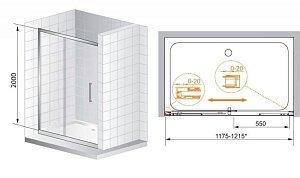 Душевая дверь Cezares PREMIER-SOFT-BF-1 130 купить в интернет-магазине Sanbest